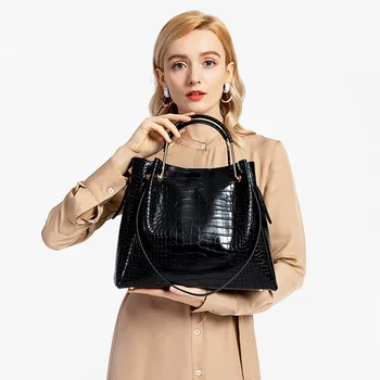 

2020 New Women's Bag Solid Color Crocodile Pattern Large Capacity Shoulder Bag Ladies Crossbody Bag Women Bag Shoulder Bag
