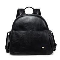 Fashion Maternity Nappy Changing Bag for Mother Black Large Capacity Fashion Diaper Bag with 2 Straps Travel Backpack for Baby 1