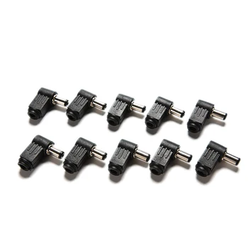 

2.1x5.5mm Cable Male Plug Soldering Cord Tip Adapter Connector New Black 10PCS 90 Degree Right Angle 2.1mm DC Power