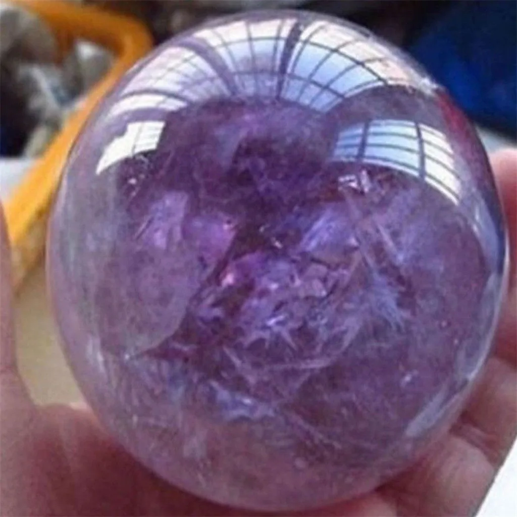 Натуральный Аметист кварцевая Сфера большой красивый кристалл украшение шар Исцеление фиолетовый камень 1 шт Новое поступление# B5