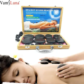 

Electric Heating Box Lava Stone Massager Energy Volcanic Stone Beads Natural Hot Massage Stone For SPA Physiotherapy Relaxation