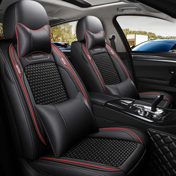 

Full Coverage PU Leather car seat cover flax fiber auto seats covers for Mitsubishi Group i miev colt lancer eclipse cross rvr