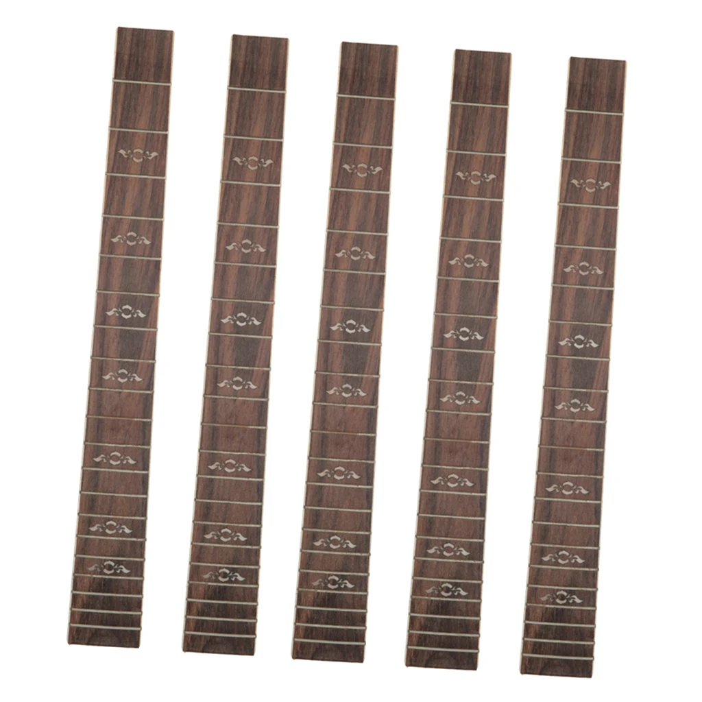 5 Pieces 41'' Acoustic Guitar Fretboard 20 Frets Dot Inlay Musical Instrument Accessories, Brown