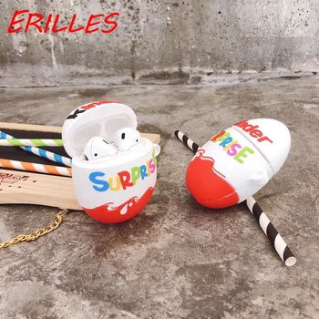 

Funny Egg for AirPods 2 Wireless Bluetooth Headphone Case for Apple Airpods Headphone Case Case Japanese and Korean Cute Girls