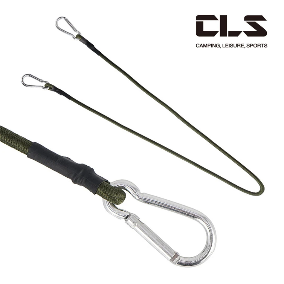 

Outdoor Carabiner Elastic Rope Elastic Band Tent Lanyard 8mm Camp Clothesline Luggage Binding Rope Packing Strap 30/60/90/120CM