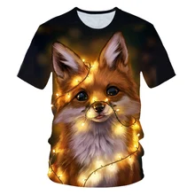 Футболка с лисой детский размер, футболка для мальчиков и девочек с надписью «This Is My Human I'm Real A Fox» и забавным милым животным Новинка года