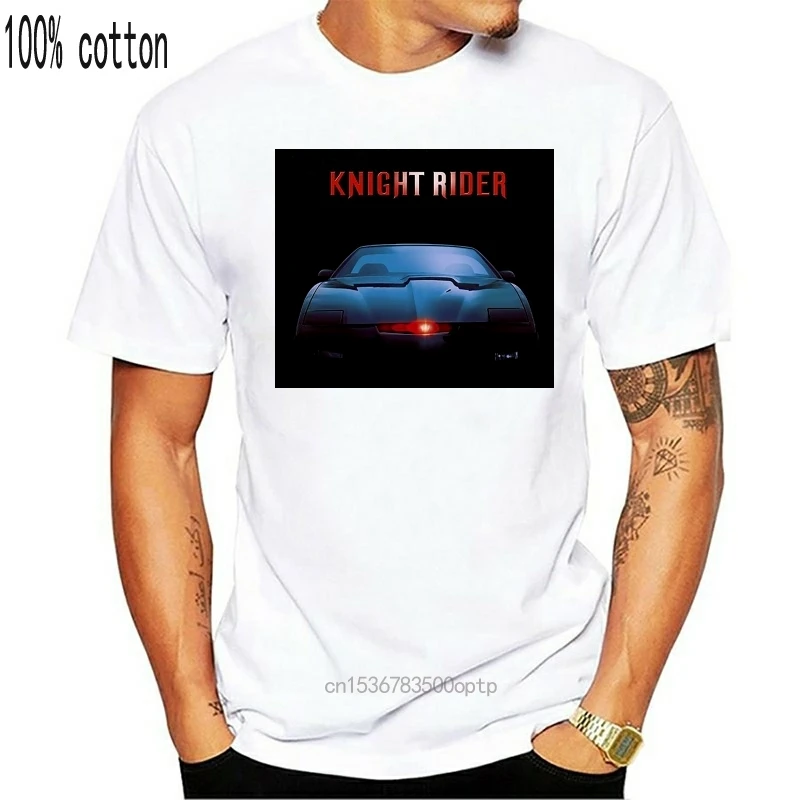 2018 Классическая футболка KITT knight rider из сериала ТВ черная Базовая с принтом