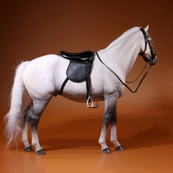 

33cm 1/6 Scale Germany Hannover Warm Blooded Model Horse Decoration Action & Toy Figures Grey White