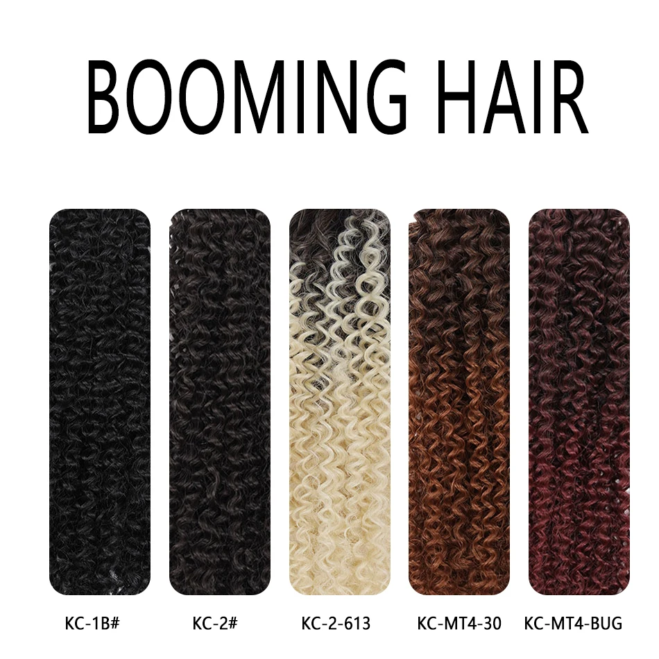 Kinky Curly Hair Bundles With Closure Synthetic Afro Curls Wave Soft Extensions Black Blonde 5PCS/Lot Full Head