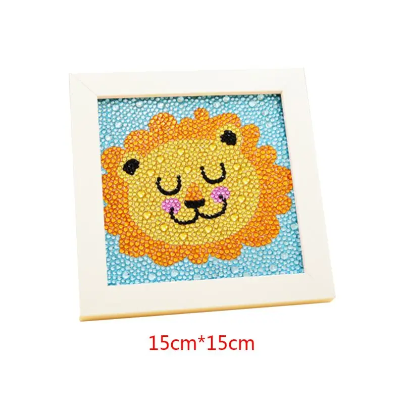 Lion DIY 5D Round Diamond Painting  Picture Cross Stitch Kit Embroidery Handmade Home Decor With Frame Kids Children Gift Q6PE