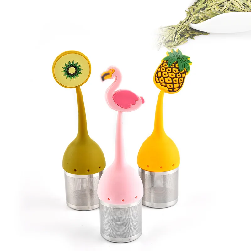 Flamingo Tea Strainer Pineapple Tea-Bags ​Silicone Loose-leaf Herbal Infuser Drinking Supplie