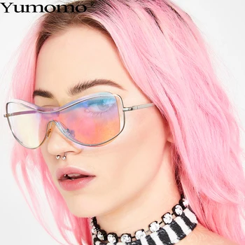 

2020 High Quality Fashion Rimless Curved Sunglasses Women Men Brand Designer Vintage Gradient Shades Ladies Sun Glasses UV400