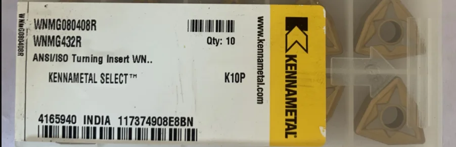 10 шт. KENNAMETAL карбидные вставки WNMG080408R K10P