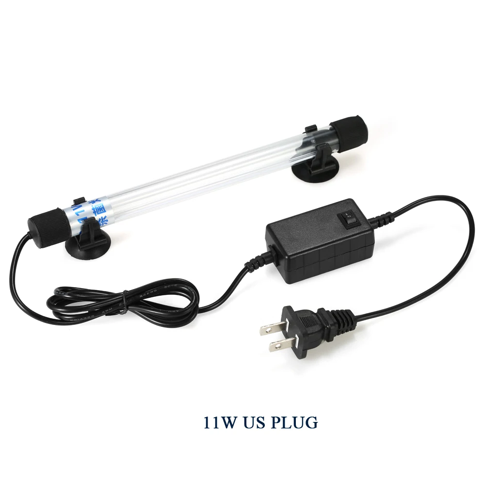 13 Вт УФ-лампа для стерилизации аквариума, погружной ультрафиолетовый стерилизатор, аквариумный аквариум, пруд, AC220-240V - Цвет: 11W US Plug