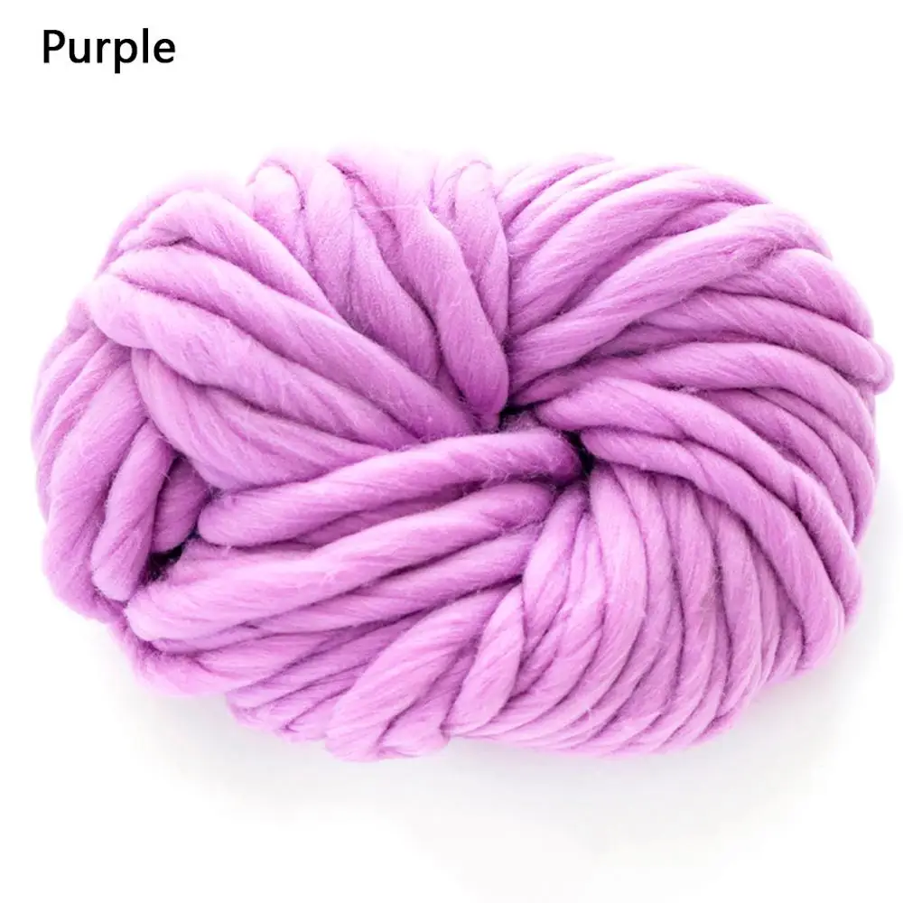 Purple Толстая Мягкая шерстяная пряжа шарф вязаная Толстая теплая шапка бытовые товары Супер Толстая натуральная шерсть хлопок нить спиннинг Q3 - Цвет: Purple