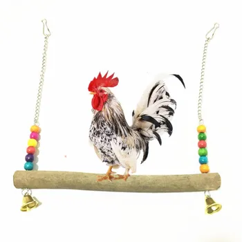 

Bird Accessories For Pet Toy Swing Stand Parakeet Cage Bird Wooden Perch Cage Hanging Toy With Colorful Beads For Parrot #s1