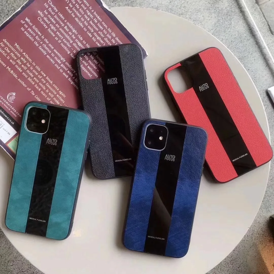 

case for iPhone 11 XR 7 8 11 Pro Max X XS Max Plus 6 6s cover joint leather Mirror surface All-Inclusive