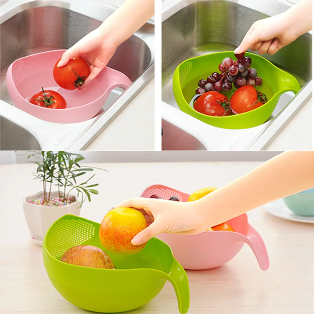 Plastic Drain Board Fruit And Vegetable Noodle Plastic Filter Block Kitchen Utensils Durable Rice Wash Cleaning Kitchen Gadget