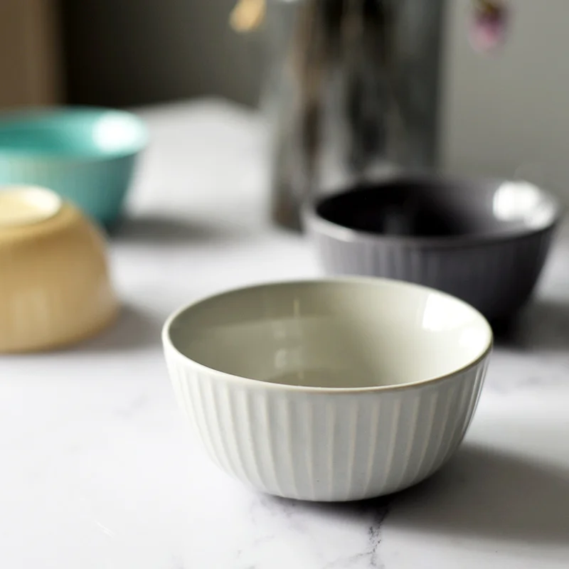 CHANSHOVA household ceramics simple solid color household ceramic bowl rice bowl kitchen tableware cute simple bowl rice bowl