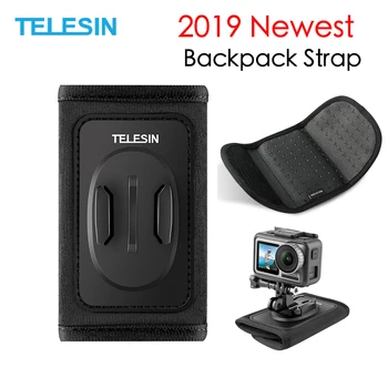 

TELESIN new updated Backpack Strap Mount with dual J-hook Pad Mini tripod Holder for GoPro Hero 8 7 6 5 4 SJCAM EKEN OSMO ACTION