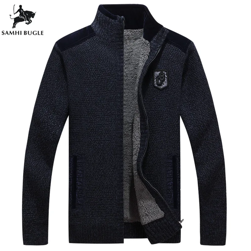 ^*Best Offers Mens Sweaters for 2019 Winter Brand Sweater Men Cashmere Thickener Zipper Cardigan Pull Homme Turtleneck Sweater