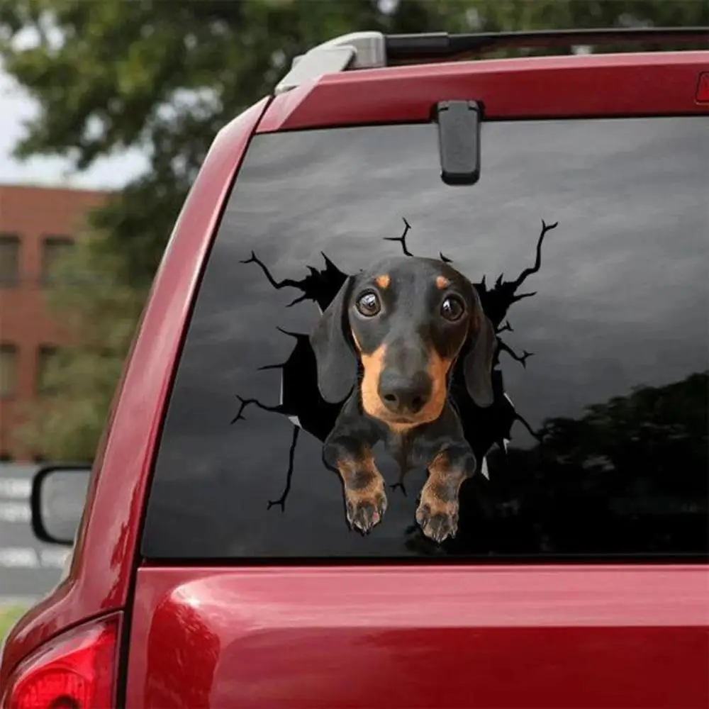 Pegatinas de coche para amantes de los perros, accesorios de estilo de coche, calcomanía para mascotas, pegatina para ventana, decoración para coche