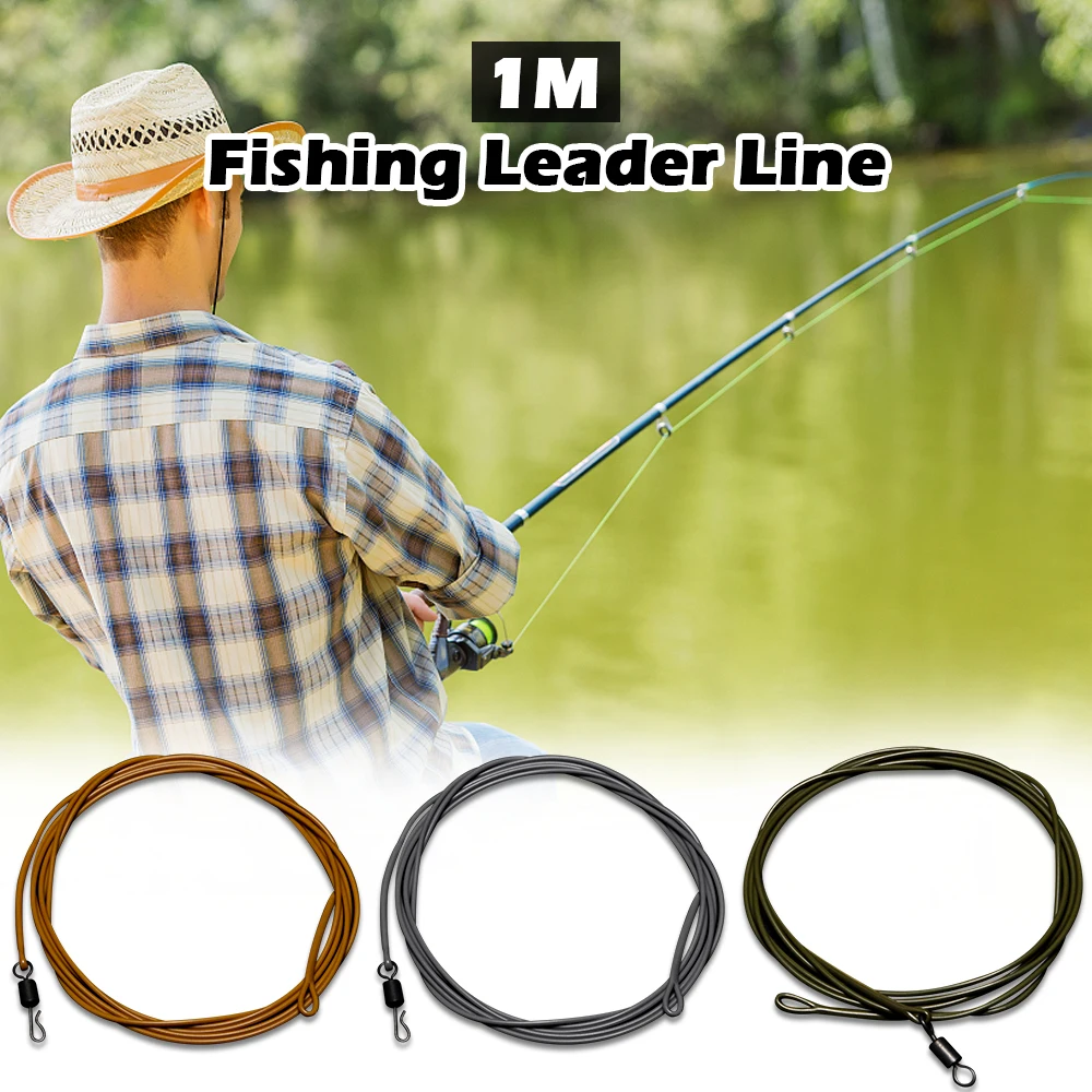 

Fishing Leader Line 1M 30LB / 80LB Leader Wire with Ring Swivel Quick Swivels Fishing Line Tackles for river lake carp fishing
