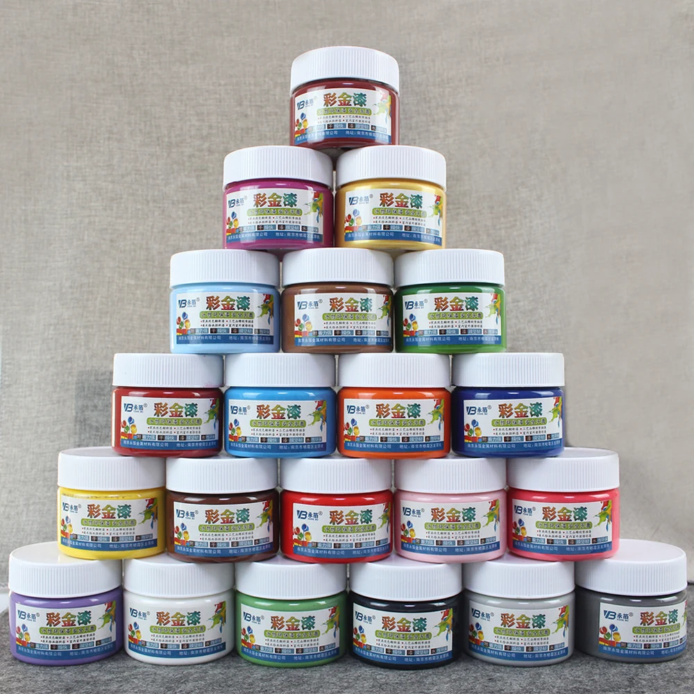 

Water-based Paint Metallic Lacquer Wood Varnish Acrylic Paint in Craft Wall Door Paint for Wood 100g Colorful Furniture Paint