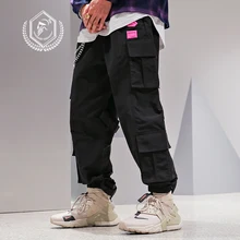 Мужские свободные брюки-карго Golomise в стиле сафари, модные штаны-шаровары для бега, с карманами, длина по щиколотку, штаны в стиле хип-хоп