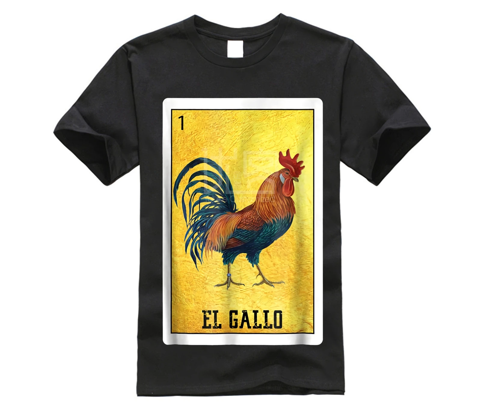 

GILDAN brand men shirt El Gallo Chicken Shirts Mexican Rooster Loteria Card T Shirt