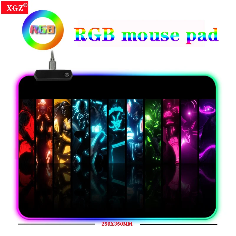 

XGZ RGB Luminous Large Mouse Pad, PC Pad for Gamers, Computer Peripheral Accessories, LED Non-slip Rubber, 300x800mm, 400x900mm