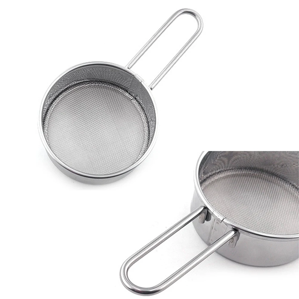 1Pc Stainless Steel Flour Sieve Hand &Held Mesh Screen Filter Baking