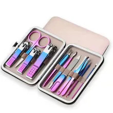 11 в 1 набор гель-лаков из нержавеющей стали Профессиональный набор для педикюра ножницы для ногтей набор для ухода за шерстью с кожаным чехлом для путешествий Чехол AML01-11