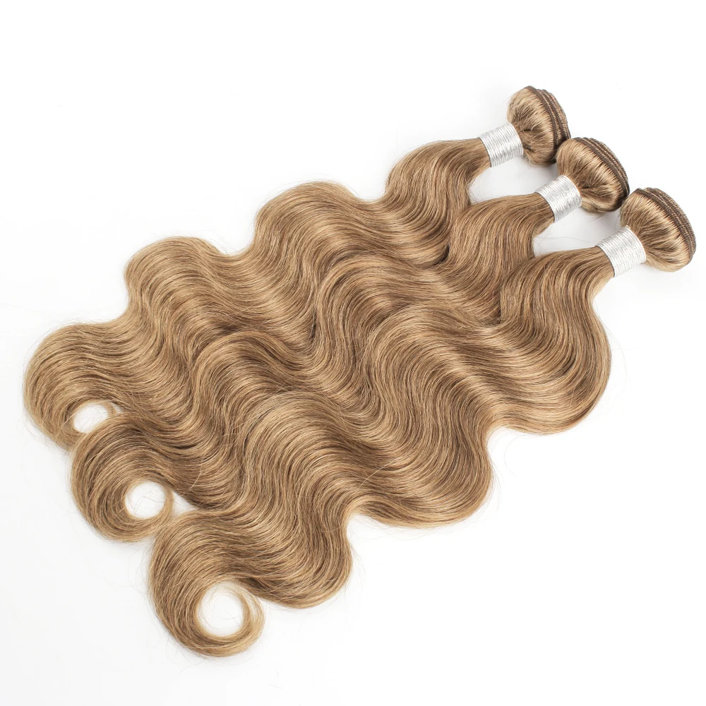 Human Hair Bundles Human Hair Extensions Kisshair #8 body wave medium brown pre-colored remy Brazilian human hair 16 to 24 inch