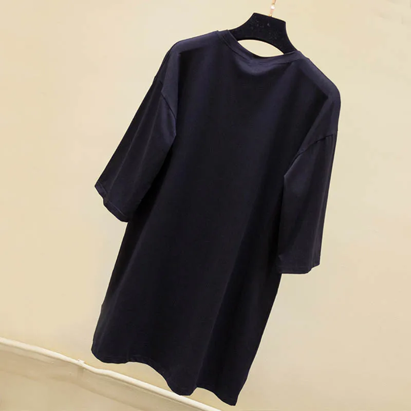 Весенне-летнее женское платье размера плюс, обхват груди 158 см, 5XL, 6XL, 7XL, 8XL, 9XL, женская футболка черного, белого, розового цветов