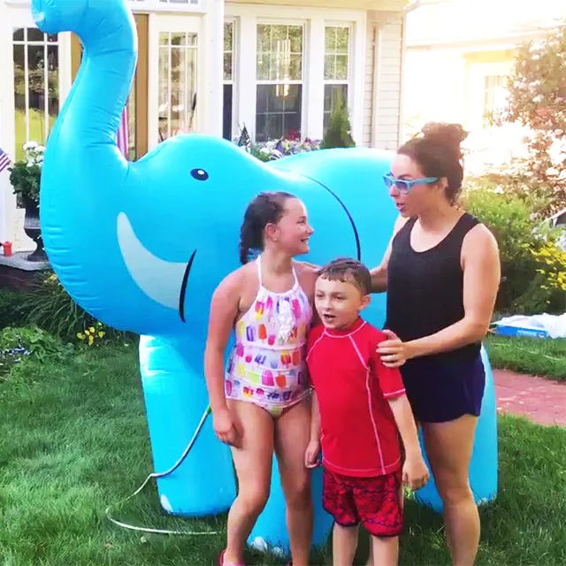 220cm Summer PVC Animal Sprinkle Water Park Inflatable Elephant Outdoor Beach Toy Children Play Water Spray Water Garden Toys 3