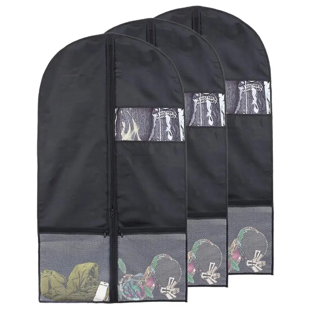 

100% POLYESTER Garment Bag Storage Dress Clothes Foldable Suit Cover Clothes Storage Zipper Bag clothes cover storage bag