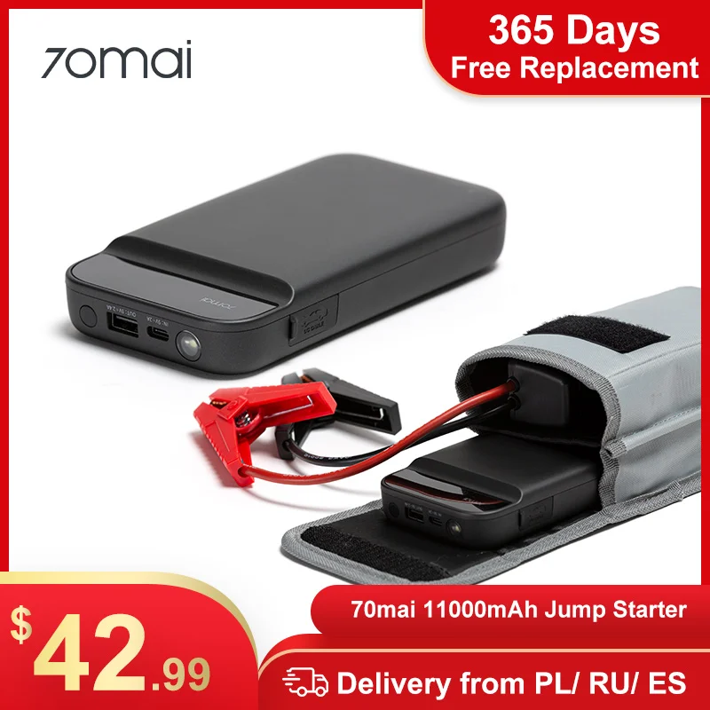 70mai-Arrancador de batería para coche, arranque de emergencia para automóviles 70 mai, cargador portátil de batería con bolsita, reactivador de energía