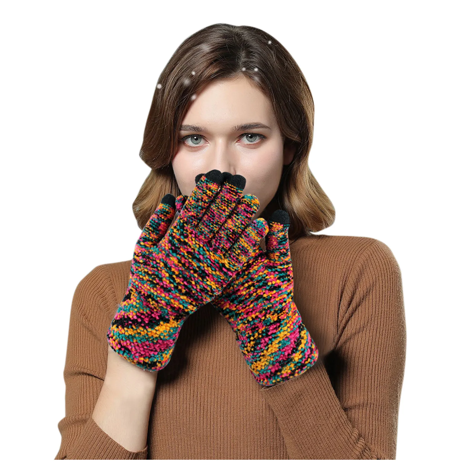 Women's Men Knitted Winter Gloves Cashmere Knitted Women Autumn Winter