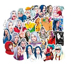 Billie Eilish наклейки с рисунком из мультфильма водонепроницаемый чемодан «сделай сам» ноутбук гитара игрушка для скейтборда прекрасный стикеры s