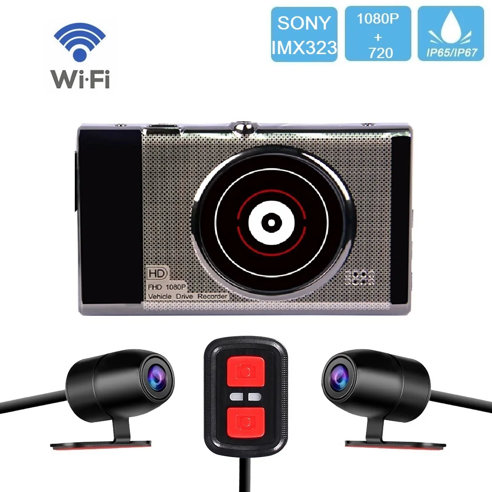 Видеорегистратор для мотоцикла VSYSTO Водонепроницаемая видеокамера с двойным