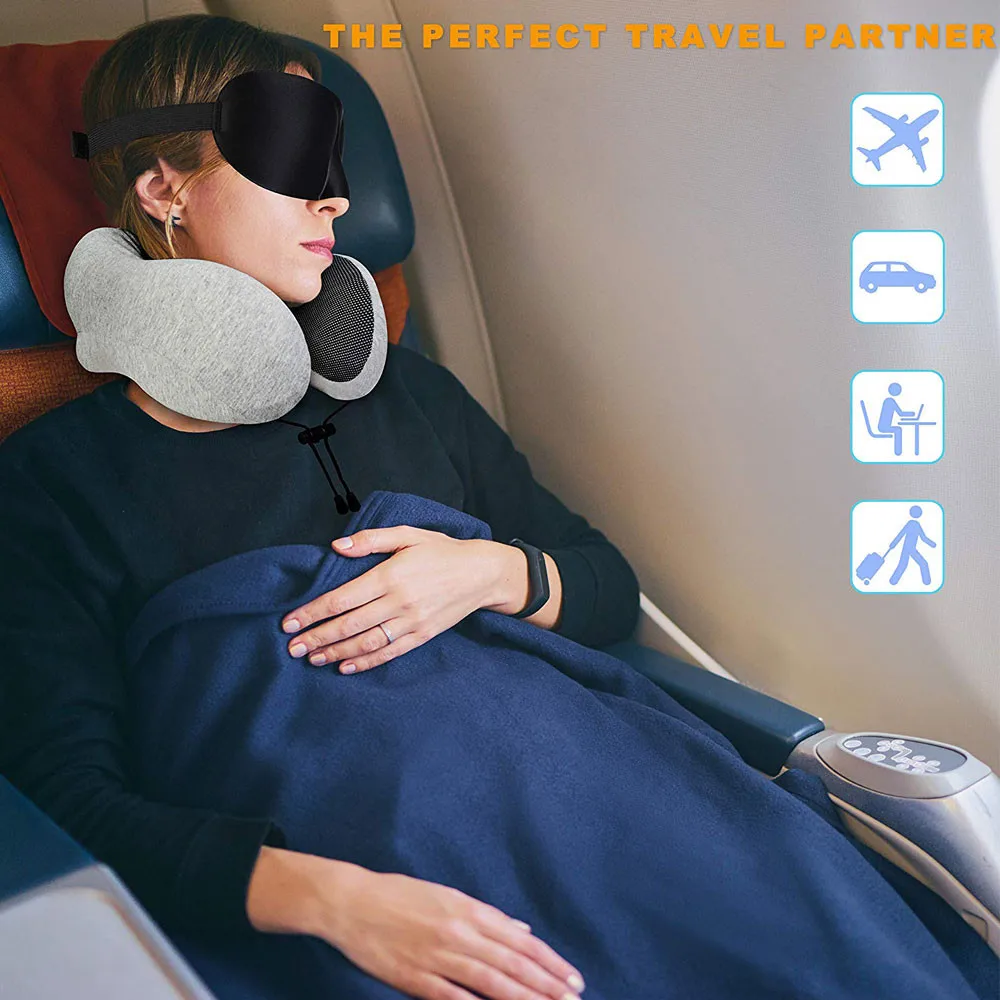 

1PC U Shaped Memory Foam Neck Pillows Soft Slow Rebound Space Travel Pillow Solid Neck Cervical Healthcare Bedding free Shipping