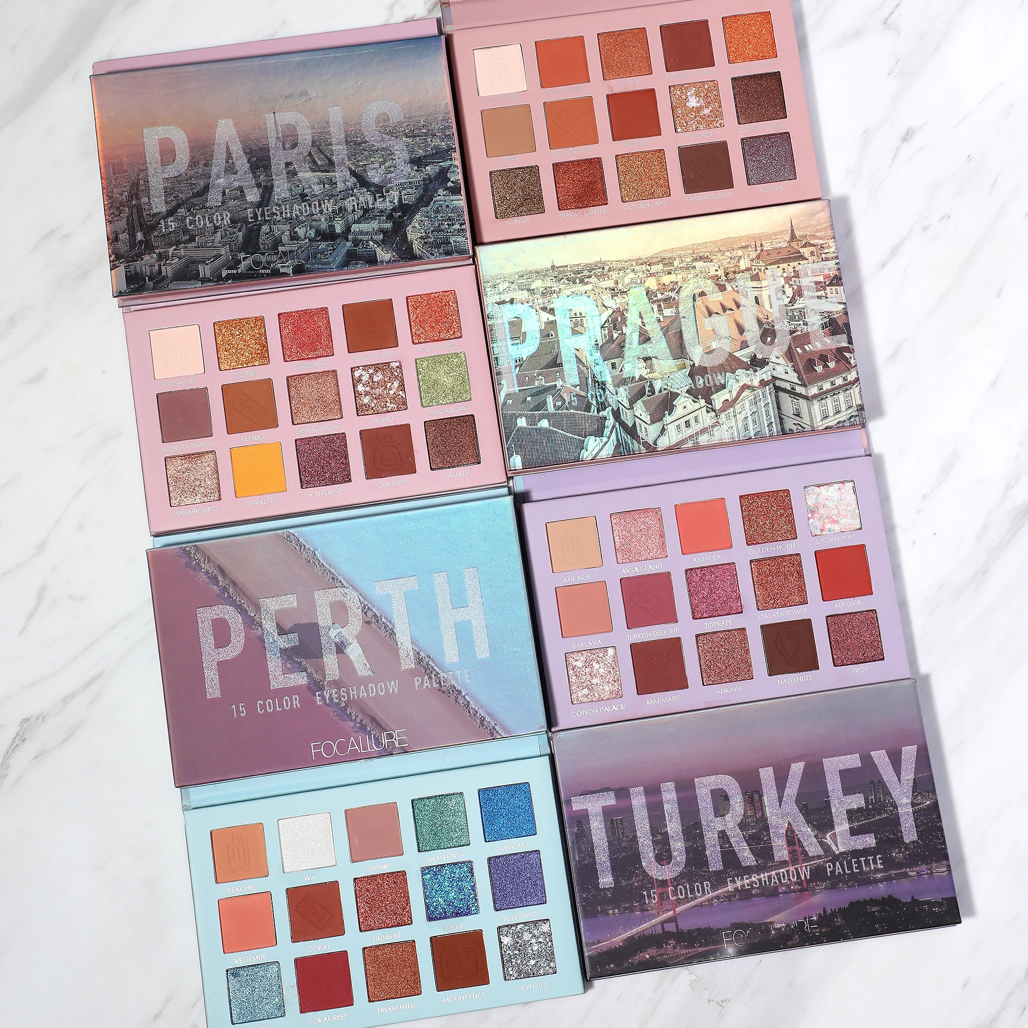 FOCALLURE GO TRAVEL Matte Eyeshadow Palette Shimmery Silky Powder Long Lasting Pigment Pressed Glitter Eye Shadow Pallete Makeup