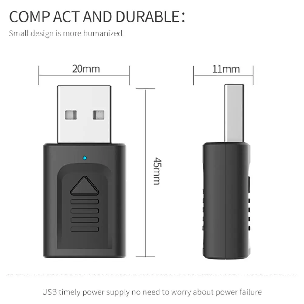 Мини 4 в 1 USB Bluetooth 5,0 передатчик приемник 3,5 мм AUX& USB адаптер аудио адаптер для ТВ/ПК/автомобиля USB Bluetooth передатчик