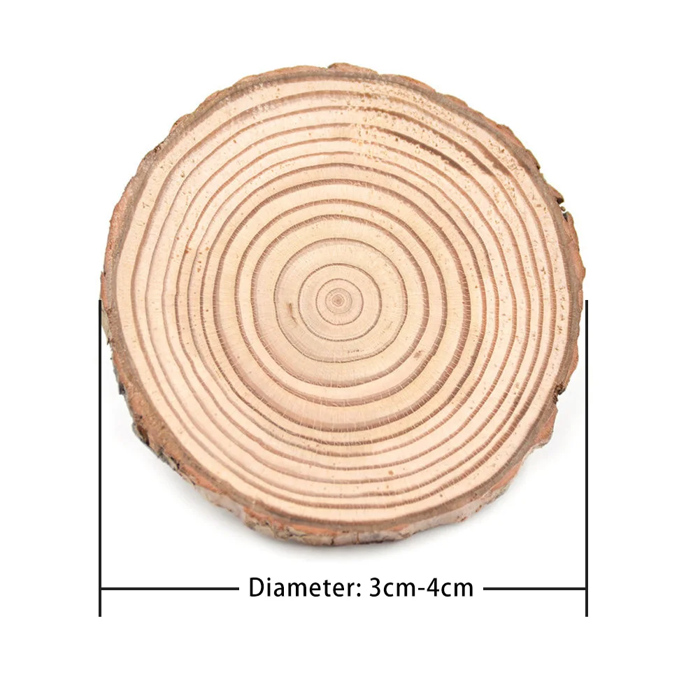 3cm Натуральный круглый деревянный coaster ломтик чашки коврик для DIY декоративные подкладки прочные бирдекели - Цвет: 3cm