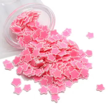 

100g/500g Pink Star Slices Polymer Hot Soft Clay Sprinkles For Slimes Filling DIY Crafts Nail Art Decorations Phone Decor 5mm