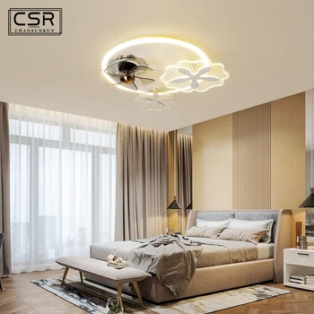 

Led Ceiling Fan Light Ceiling Fan with Lights Remote Control 48cm Modern Lighting Three-color Dimming 98W Ceiling Light