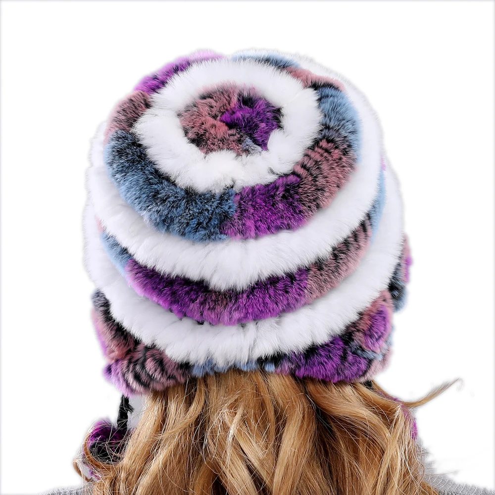 Новое поступление, женская шапка с наушниками из натурального меха, женские шапки из натурального меха кролика Рекс, шапка, русская зимняя теплая шапка из натурального меха