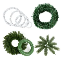 

10-30cm Christmas Rattan Ring Artificial Pine Needles Garland For Home Christmas Paert Decoration DIY Floral Wreath Accessories