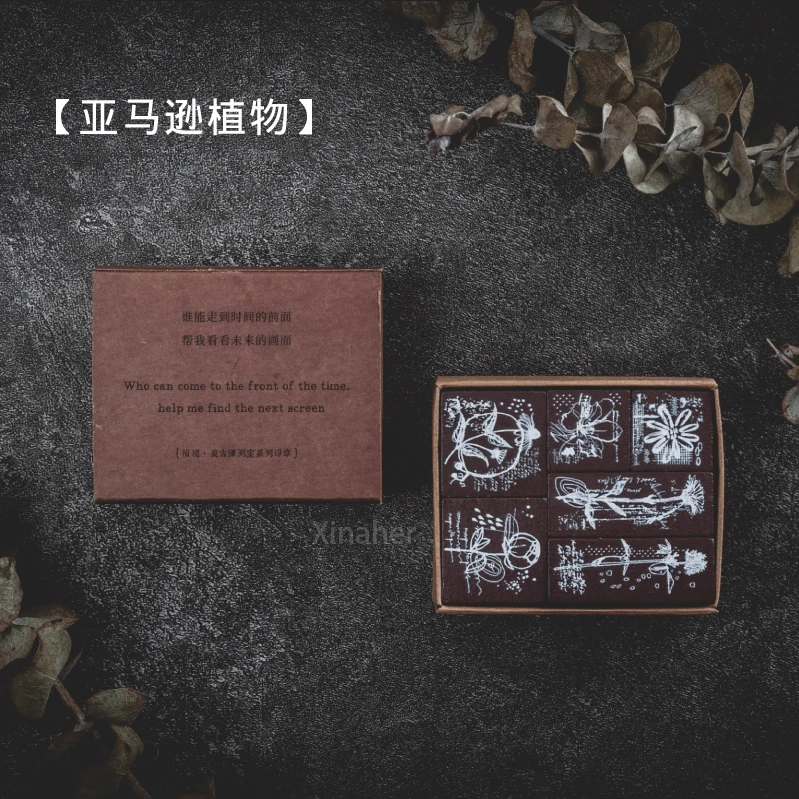 F 1set Vintage English digital flower label stamp DIY wooden rubber stamps for scrapbooking stationery scrapbooking standard stamp - Цвет: F